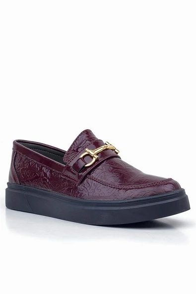 Rakerplus Bordo Tokalı Loafer Çocuk Klasik Ayakkabı - Resim 10