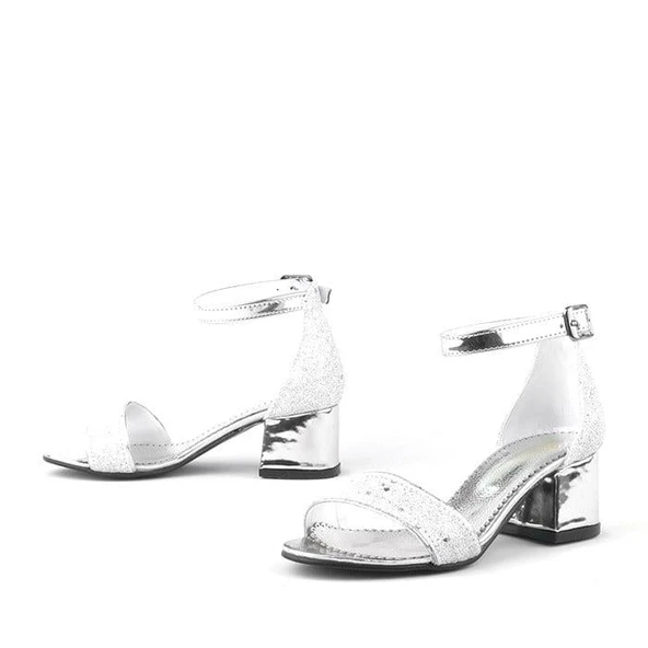 Elsa Simli Kalın Topuklu Kız Çocuk Abiye Ayakkabı - Resim 6