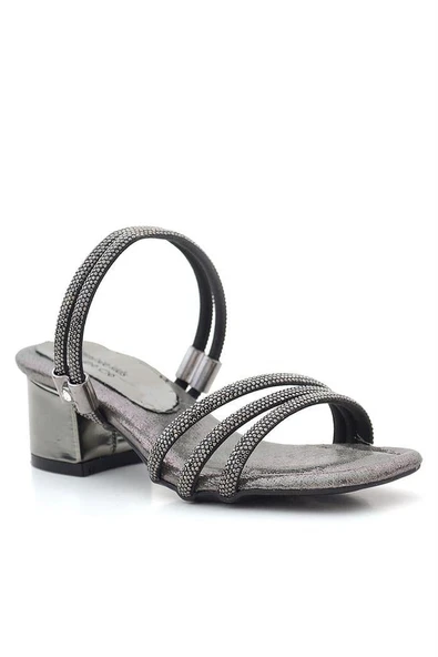 Judy Platin Taşlı Kız Çocuk Topuklu Terlik Ayakkabı - Resim 10