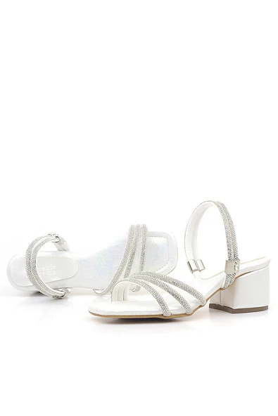 Judy Sedef Taşlı Kız Çocuk Topuklu Terlik Ayakkabı - Resim 6