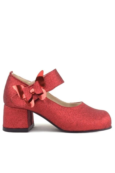 Winx Kırmızı Işıltılı Kelebekli Kız Çocuk Topuklu Ayakkabı - Resim 11