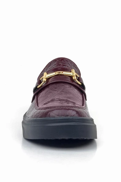 Rakerplus Bordo Tokalı Loafer Çocuk Klasik Ayakkabı - Resim 12