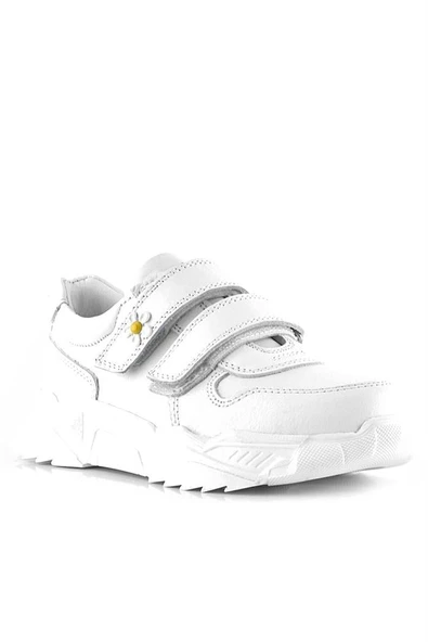 Rakerplus Hakiki Deri Beyaz Papatya Detaylı Kız Çocuk Günlük Ayakkabı - Resim 11