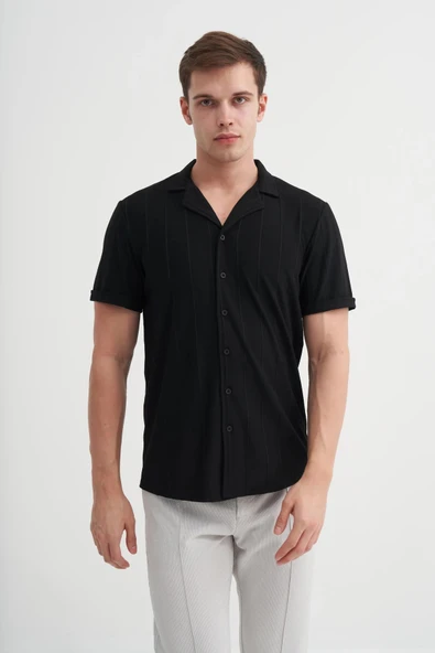 CAZ 2042 KISA KOLGÖMLEK SİYAH ürün görseli