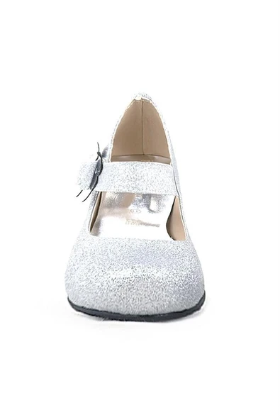 Winx Gümüş Işıltılı Kelebekli Kız Çocuk Topuklu Ayakkabı - Resim 9