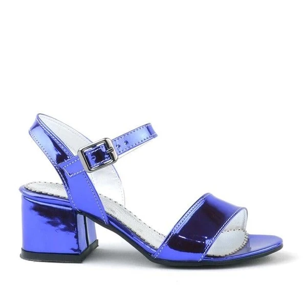 Pony Mor Aynalı Kalın Topuklu Kız Çocuk Abiye Ayakkabı - Resim 10