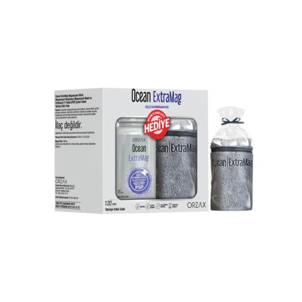 Ocean Extramag Üçlü Kombinasyon 200 Mg Magnezyum 120 Tablet + Sporcu Havlusu Hediye - 1