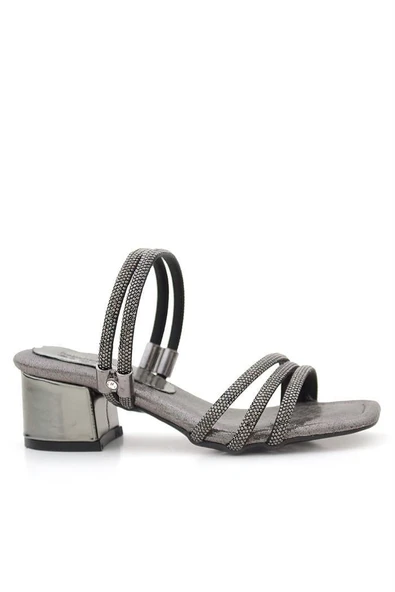 Judy Platin Taşlı Kız Çocuk Topuklu Terlik Ayakkabı - Resim 11