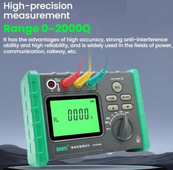 DUOYI DY4100A Dijital Toprak Direnci Ölçer Toprak Megeri - 2