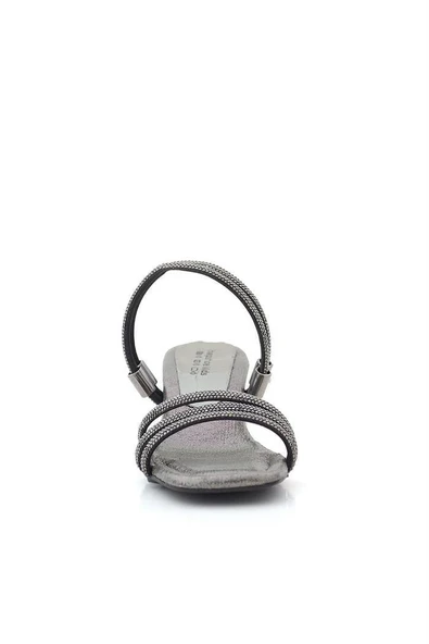 Judy Platin Taşlı Kız Çocuk Topuklu Terlik Ayakkabı - Resim 12