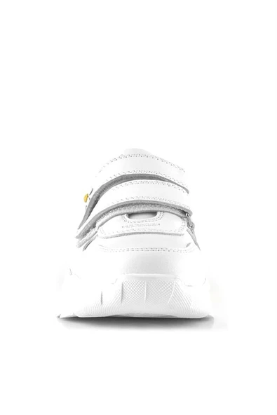 Rakerplus Hakiki Deri Beyaz Papatya Detaylı Kız Çocuk Günlük Ayakkabı - Resim 4