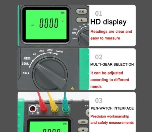 DUOYI DY4100A Dijital Toprak Direnci Ölçer Toprak Megeri - 4