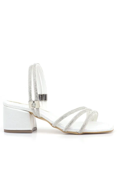 Judy Sedef Taşlı Kız Çocuk Topuklu Terlik Ayakkabı - Resim 3