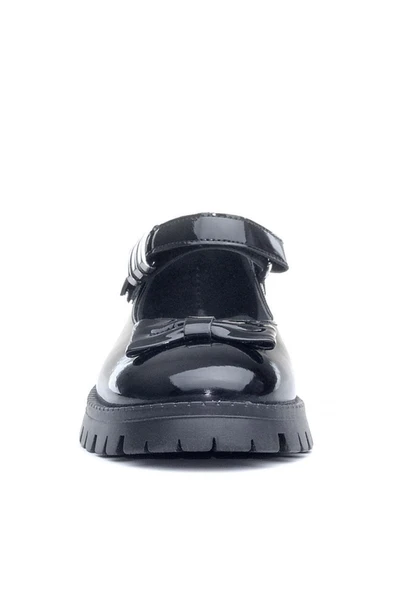 Rakerplus Siyah Rugan Kalın Tabanlı Cırtlı Kız Çocuk Babet Okul Ayakkabı - 4