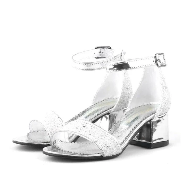 Elsa Simli Kalın Topuklu Kız Çocuk Abiye Ayakkabı - Resim 5