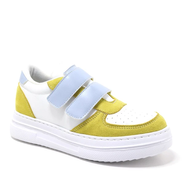 Artico Hellsa Beyaz Sarı Cırtlı Çocuk Spor Ayakkabı ürün görseli