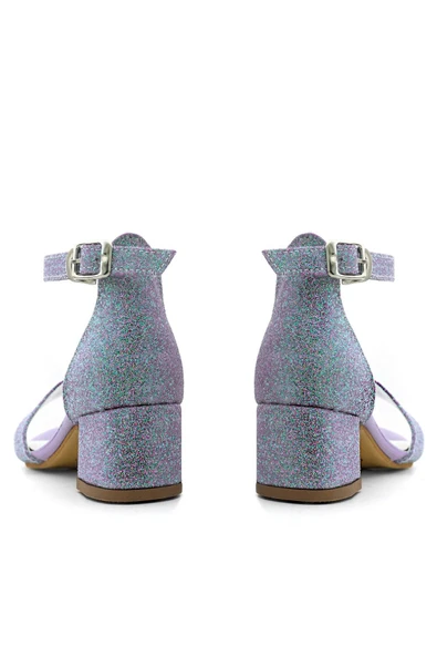 Lilo Simli Mor Tek Bantlı Kız Çocuk Topuklu Abiye Ayakkabı - Resim 6