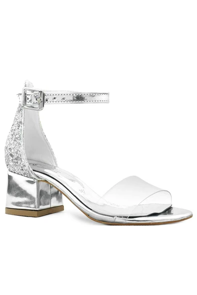 Luisa Gümüş Şeffaf Tek Bantlı Kız Çocuk Abiye Ayakkabı - Resim 2