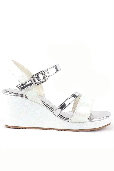 Aurora Ekru Kız Çocuk Dolgu Topuklu Ayakkabı - Resim 10