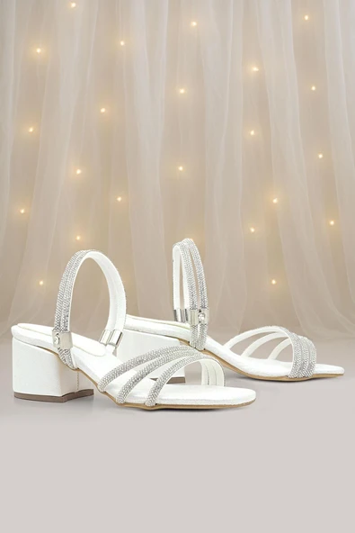 Judy Sedef Taşlı Kız Çocuk Topuklu Terlik Ayakkabı ürün görseli