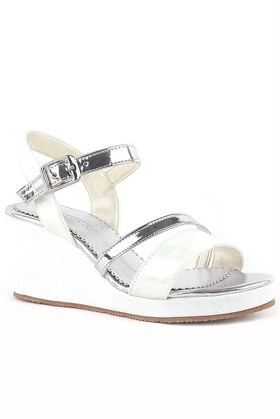 Aurora Ekru Kız Çocuk Dolgu Topuklu Ayakkabı - Resim 2