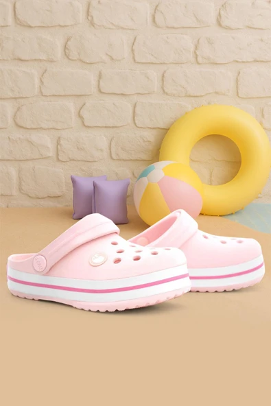 Pudra Pembe Yazlık Eva Kız Çocuk Terlik Sandalet ürün görseli