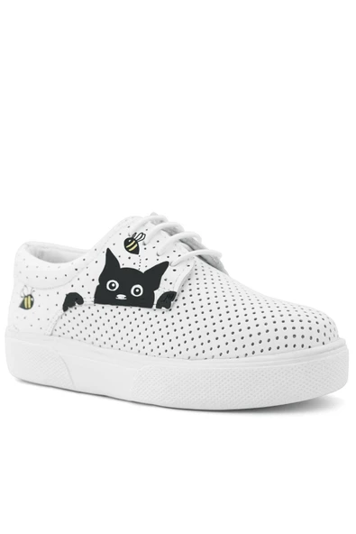 Rakerplus Tbons Özel Tasarım Hakiki Deri Beyaz Lastikli Çocuk Günlük Ayakkabı - Resim 2