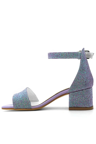 Lilo Simli Mor Tek Bantlı Kız Çocuk Topuklu Abiye Ayakkabı - Resim 7