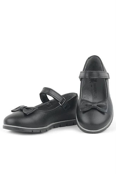 Rakerplus Hakiki Deri Siyah Kız Çocuk Babet - Resim 5