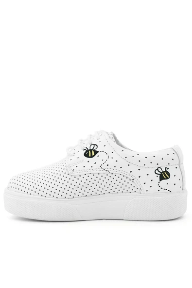 Rakerplus Tbons Özel Tasarım Hakiki Deri Beyaz Lastikli Çocuk Günlük Ayakkabı - Resim 5