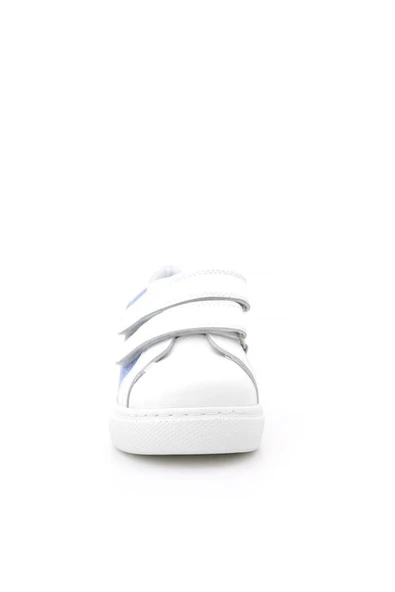 Hakiki Deri Beyaz Mavi Cırt Cırtlı Kız Çocuk Spor Ayakkabı - Resim 10