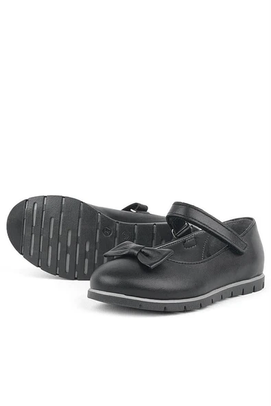 Rakerplus Hakiki Deri Siyah Kız Çocuk Babet - Resim 4