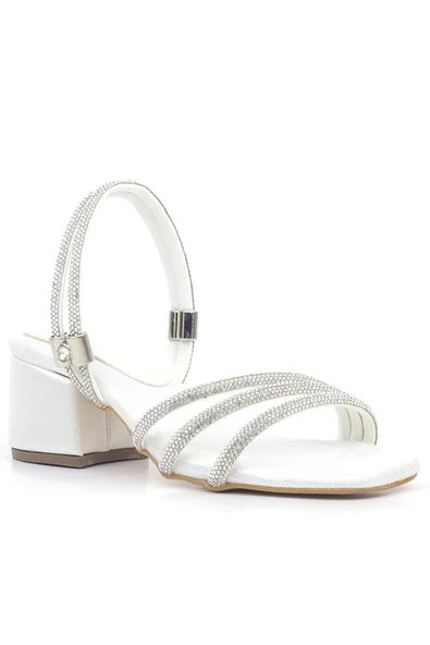 Judy Sedef Taşlı Kız Çocuk Topuklu Terlik Ayakkabı - Resim 2