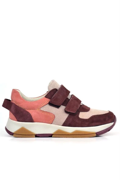 Rakerplus Hakiki Deri Pudra Bordo Çocuk Sneakers Spor Ayakkabı - Resim 10