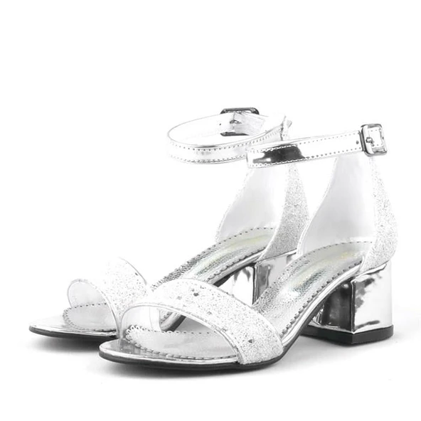 Elsa Simli Kalın Topuklu Kız Çocuk Abiye Ayakkabı - Resim 12