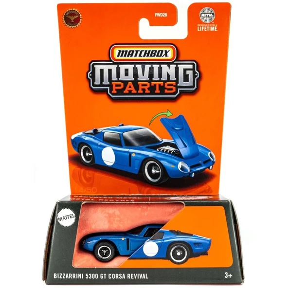 Matchbox 2025 1:64 Arabalar BIZZARRINI 5300 GT CORSA REVIVAL JBW98