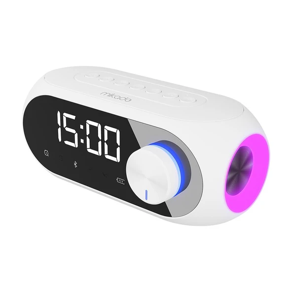 Mikado MD-W7 1200mAh 5W Beyaz Bluetooth-Aux-Derece-Usb-FM Double Alarmlı Saat Speaker Speaker ürün görseli