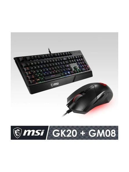 Msı Vigor GK20 Türkçe Rgb Klavye & Msı Clutch GM08 Mouse Gaming Kablolu Set - 2