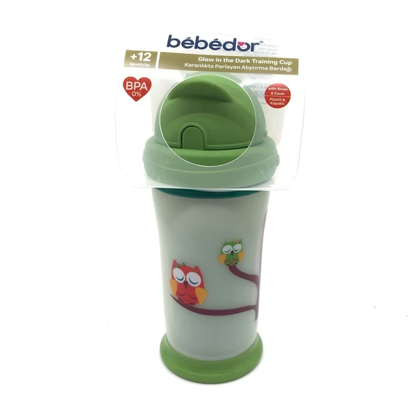 BEBEDOR 7510 KARANLIKTA PARLAYAN PİPETLİ ALIŞTIRMA BARDAĞI 240 ML ürün görseli