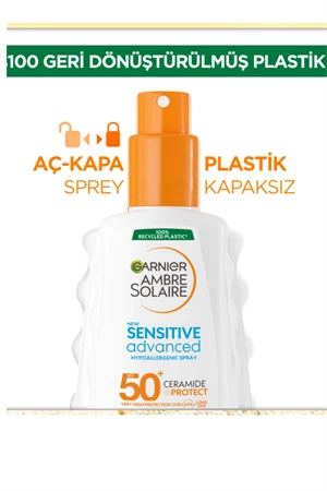 Garnier Ambre Solaire Hipoalerjenik Güneş Spreyi SPF 50+ – 150 ml | Hassas Ciltler İçin Yüksek Koruma, Parfümsüz, Suya Dayanıklı - Resim 4
