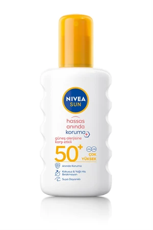 Nivea Sun Güneş Alerjisine Karşı Güneş Spreyi SPF 50+ – 200 ml | Hassas Ciltler İçin Yüksek Koruma | Suya Dayanıklı, Parfümsüz ürün görseli 1