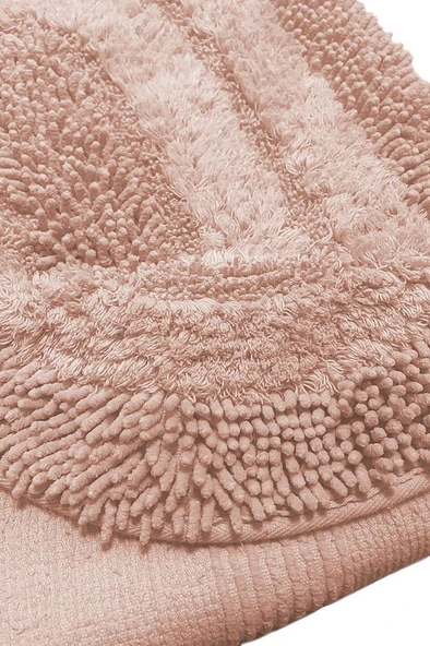 %100 Pamuk Dokuma, Su Emici, Banyo Paspas Seti, Banyo Halısı Vera 2'li Klozet Takım 60x100-60x50 - 5