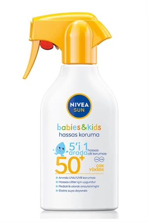 Nivea Sun Bebek & Çocuk Güneş Spreyi SPF 50 – 270 ml | Hassas Ciltler İçin Yüksek Koruma | Suya Dayanıklı Güneş Koruyucu ürün görseli 1