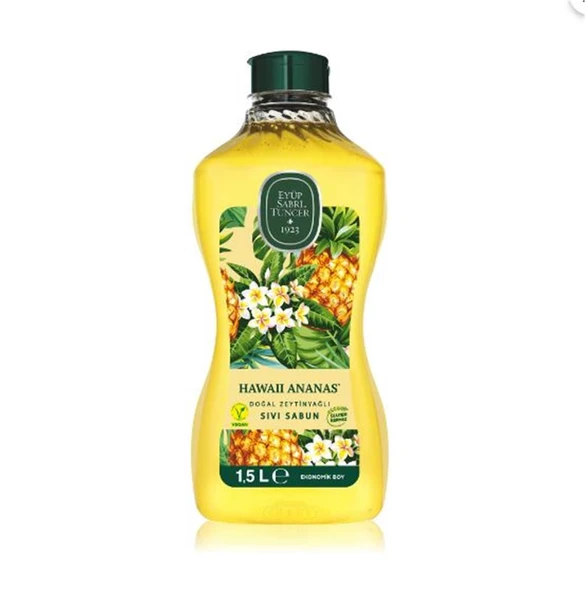 Eyüp Sabri Tuncer 1,5lt  Hawaii Ananas Doğal Zeytin Yağlı Sıvı Sabun Pet Şişe ürün görseli 1