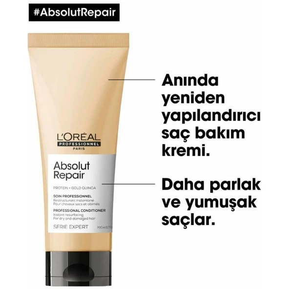 Serie Expert Absolut Repair Yıpranmış Saçlar İçin Onarıcı Saç Bakım Kremi 200 ml - Resim 5