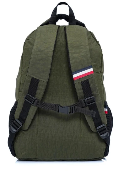 Cambridge Polo Club Minimalist Tasarım Unisex Çok Günlük Gözlü Sırt Çantası - Okul Çantası Haki - 3