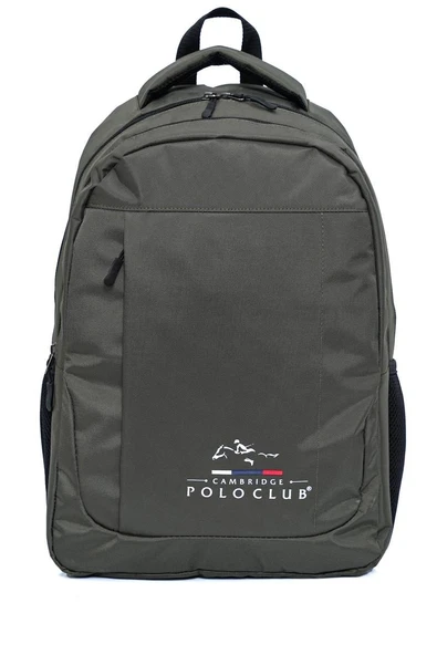 Cambridge Polo Club Unisex Çok Gözlü Günlük Sırt Çantası - Okul Çantası Haki - 1