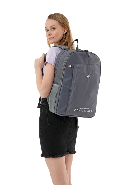 Cambridge Polo Club Hafif Su Geçirmez Günlük Sırt Çantası - Okul Çantası Gri ürün görseli 1