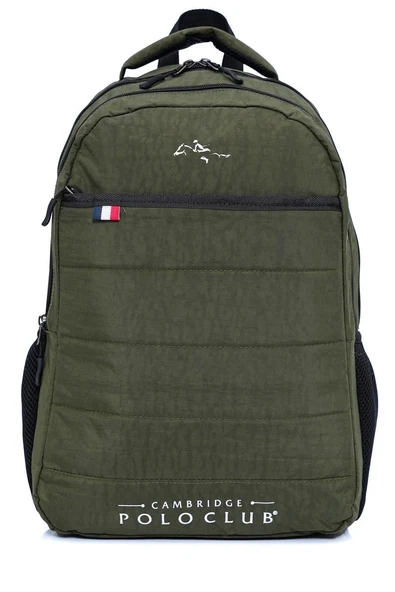 Cambridge Polo Club Minimalist Tasarım Unisex Çok Günlük Gözlü Sırt Çantası - Okul Çantası Haki - 1