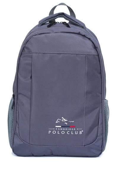 Cambridge Polo Club Unisex Çok Gözlü Günlük Sırt Çantası - Okul Çantası Gri ürün görseli 1